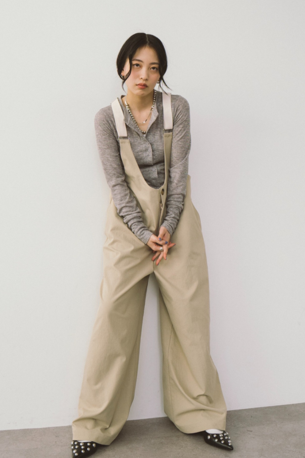 Suspender wide pants