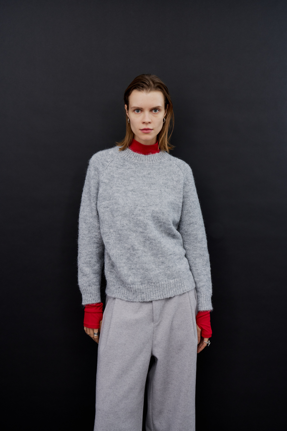【 preorder 】 Soft hairy knit pullover