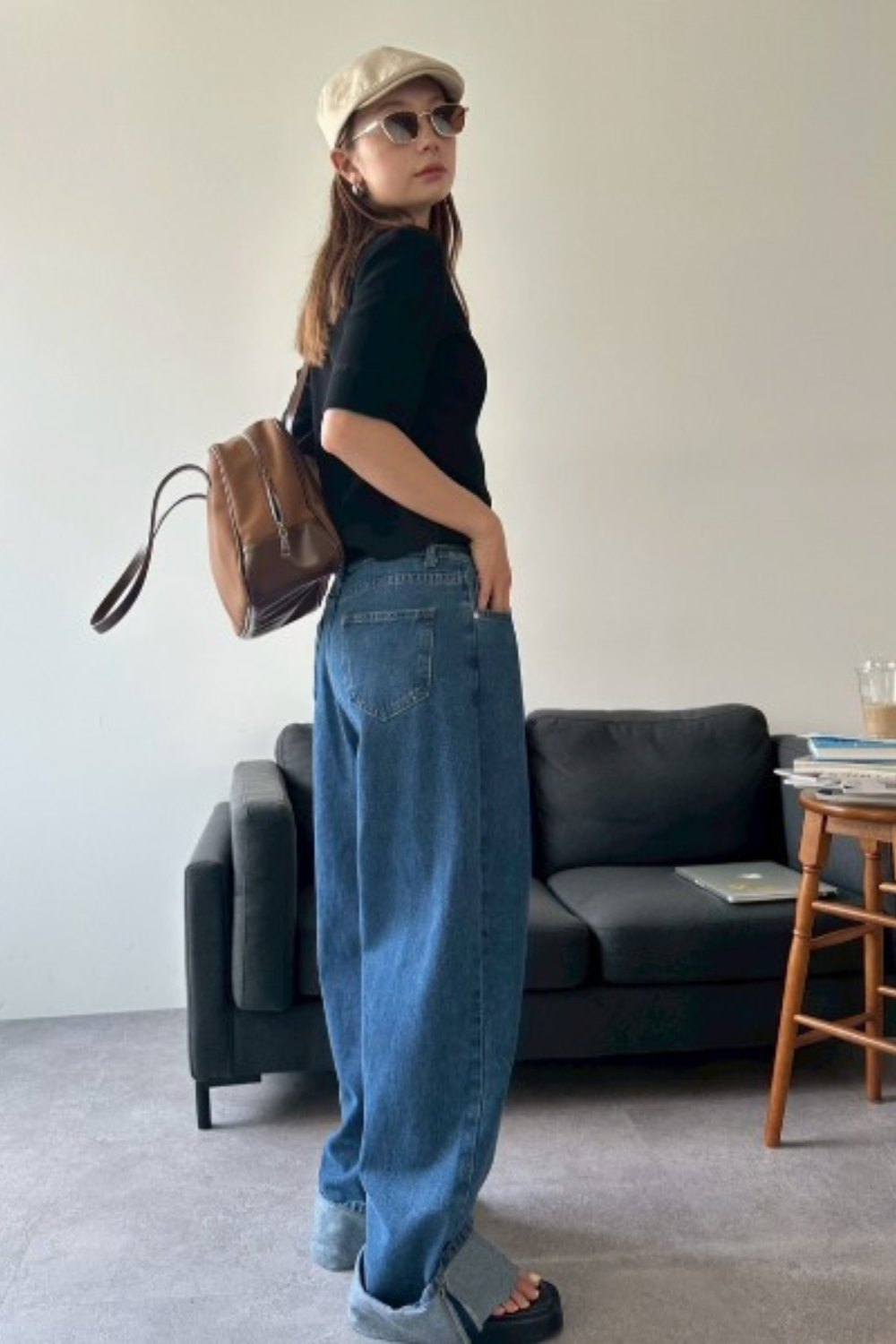 Thermal half sleeve snap cardigan