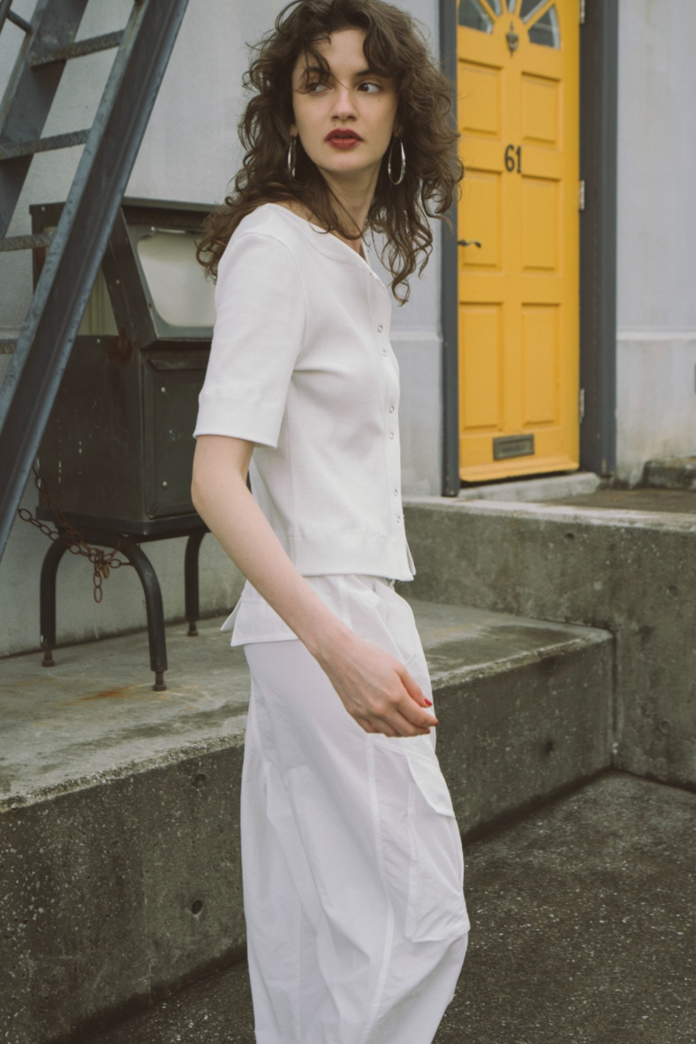 Thermal half sleeve snap cardigan