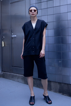 Slit hem capri pants