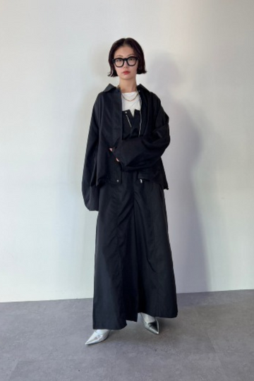 HaengnaeのOMOCHI TRENCH コート　黒 HaengnaeのOMOCHI TRENCH コート 黒 - メルカリ