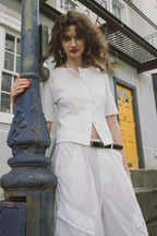 Thermal half sleeve snap cardigan