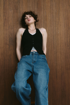 Halter neck knit vest