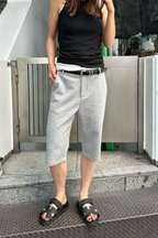 Slit hem capri pants
