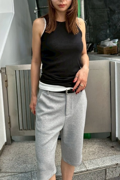 Slit hem capri pants