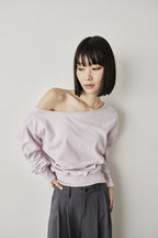 One-shoulder light sweatshirt top