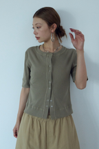 Thermal half sleeve snap cardigan