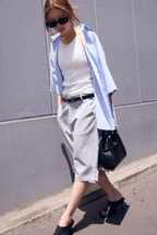 Slit hem capri pants