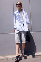 Slit hem capri pants