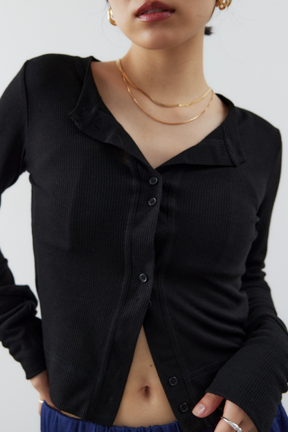 Sheer rib cardigan