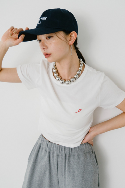 【Collaboration】Mini heart embroidery tee