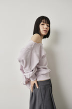 One-shoulder light sweatshirt top