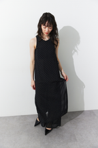 Sheer dot layered all-in-one