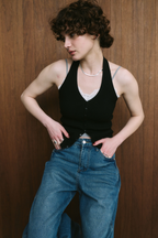 Halter neck knit vest
