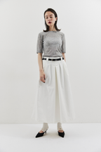 Tuck flare midi skirt
