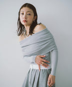 Off-shoulder knit tops