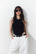 Rib-knit tank bodysuit