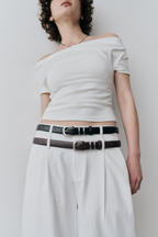 Faux leather belt