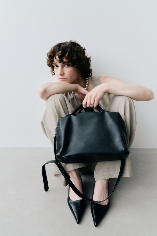 Soft leather square bag