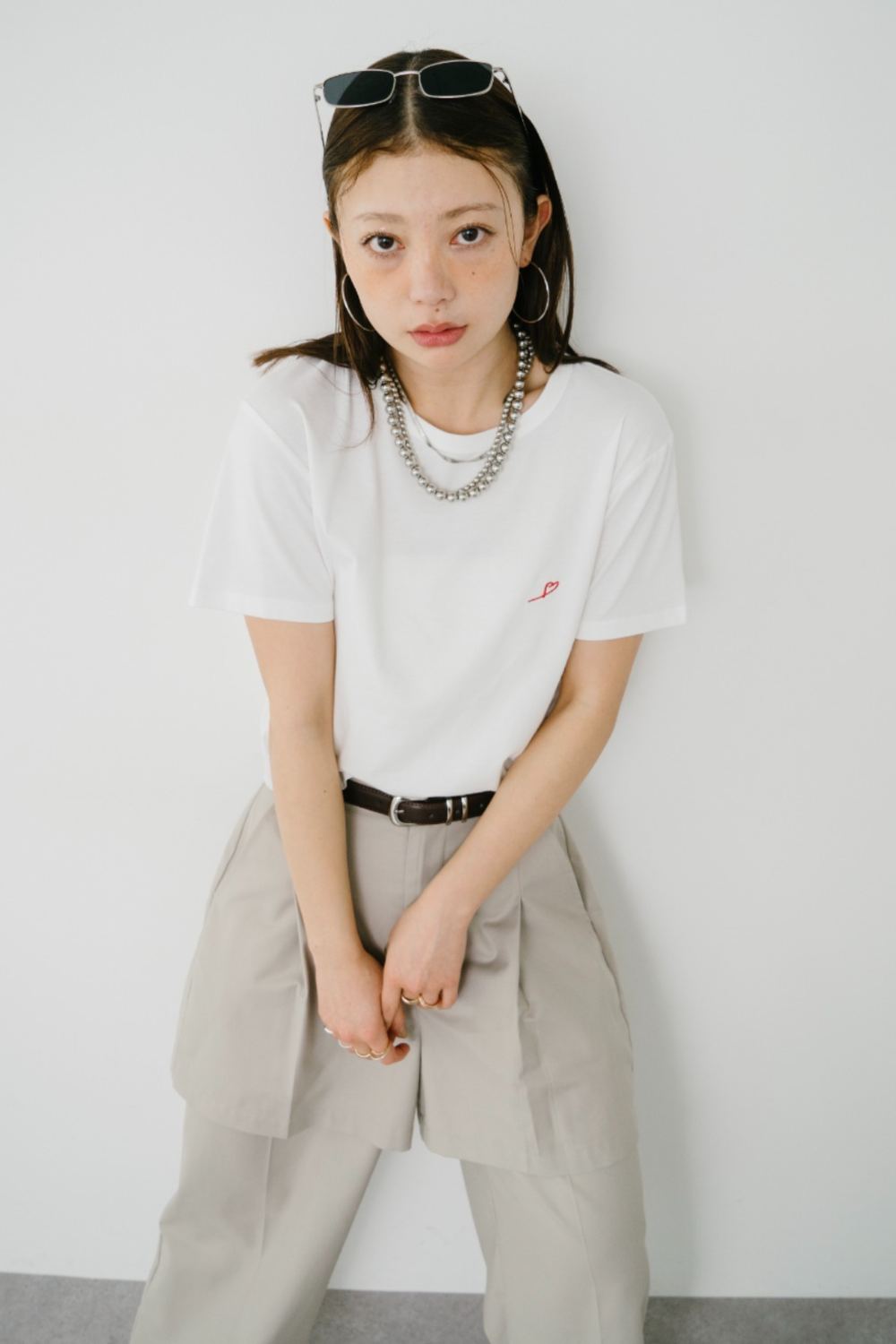 【Collaboration】Mini heart embroidery tee