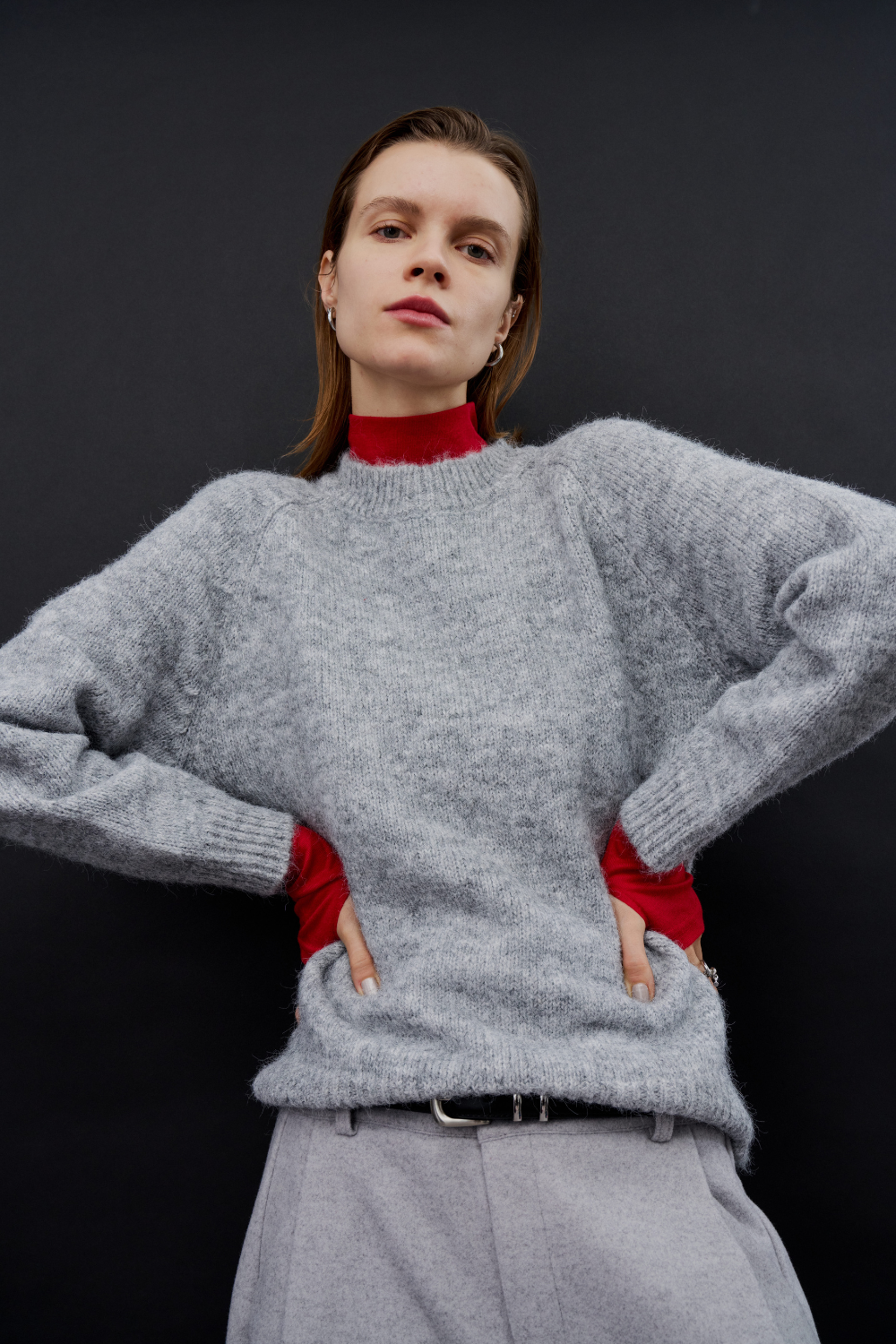 【 preorder 】 Soft hairy knit pullover
