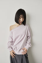 One-shoulder light sweatshirt top
