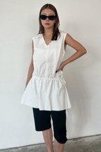 Slit hem capri pants