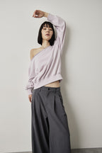 One-shoulder light sweatshirt top