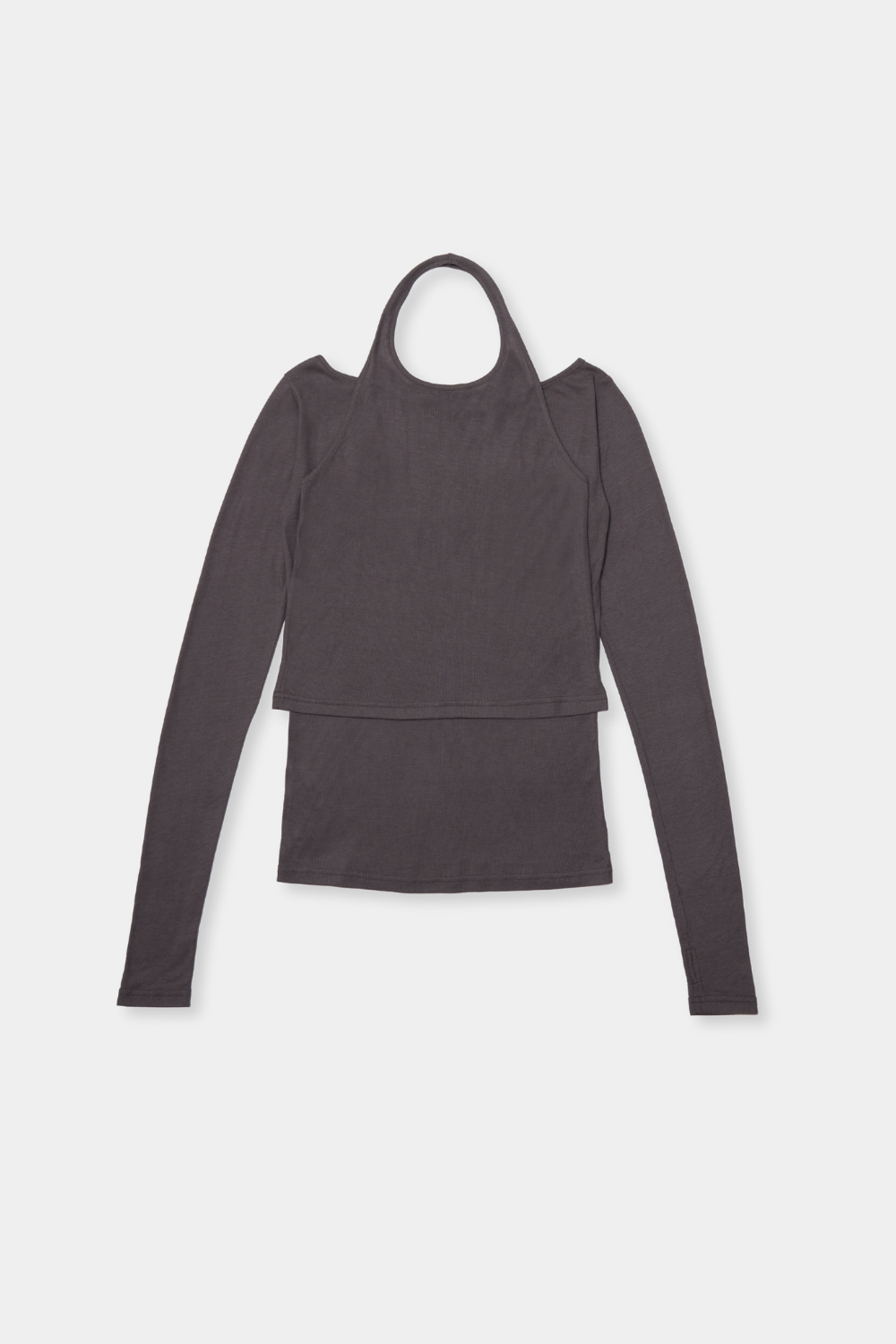 Halter layered sheer long T-Shirt