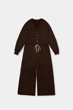 V-neck sweatshirt jumpsuit