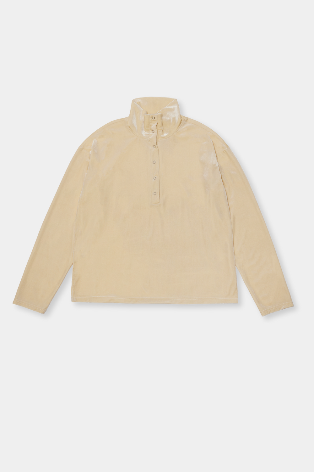 Stand collar velour tops