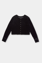 Shiny dot velour cardigan