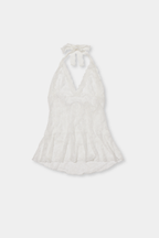 Halter neck lace top