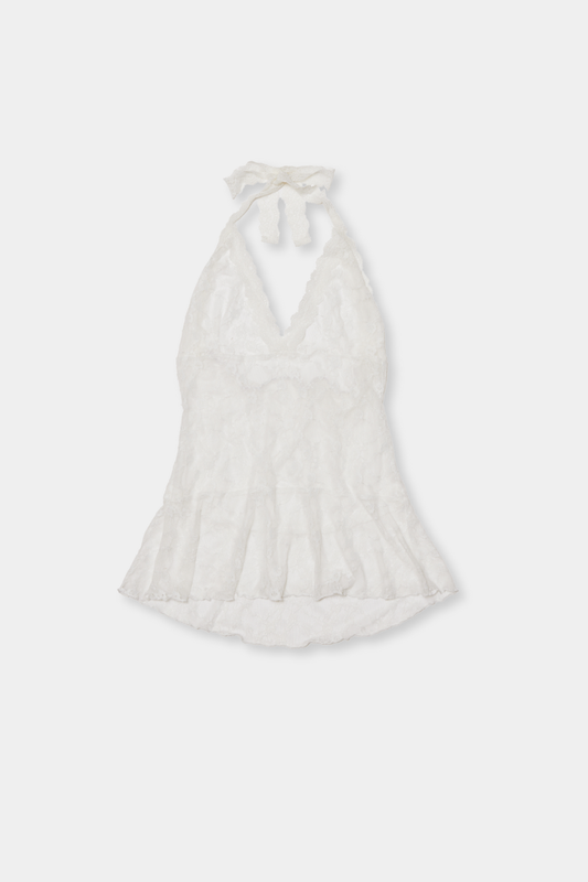 Halter neck lace top