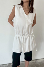 Slit hem capri pants