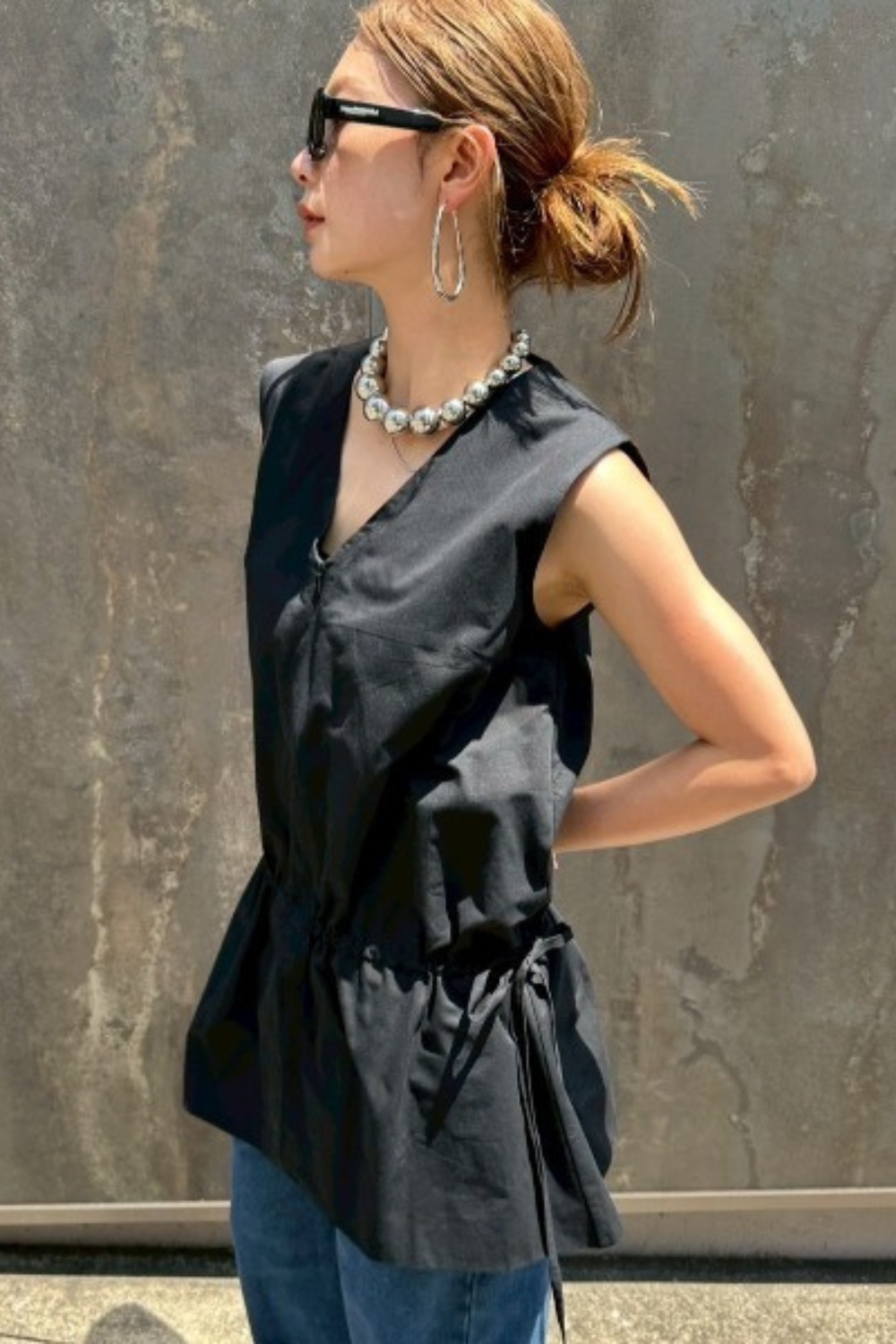 2WAY peplum sleeveless top