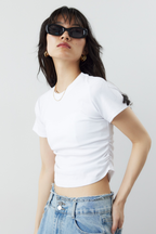 Side gather compact T-shirt