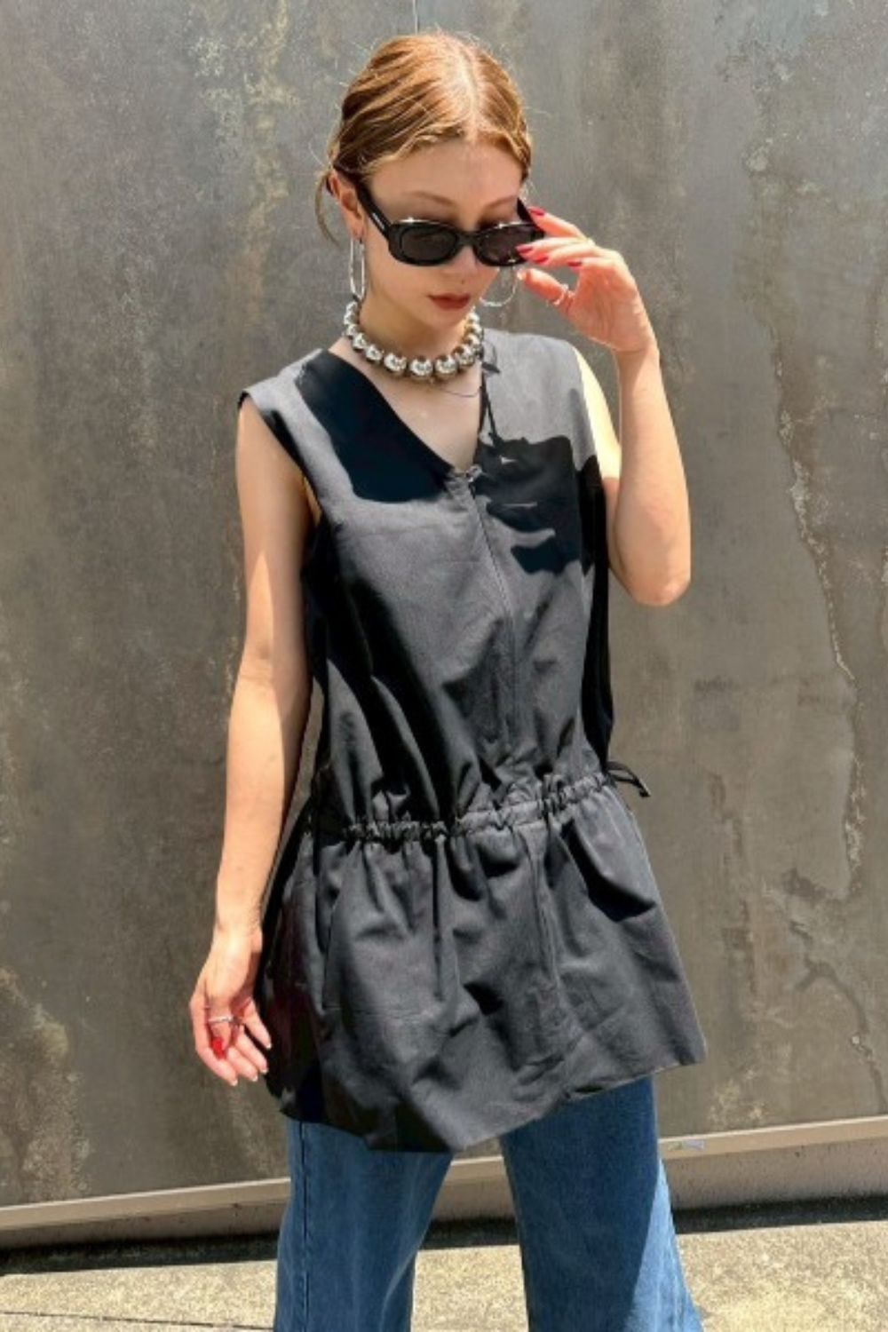 2WAY peplum sleeveless top