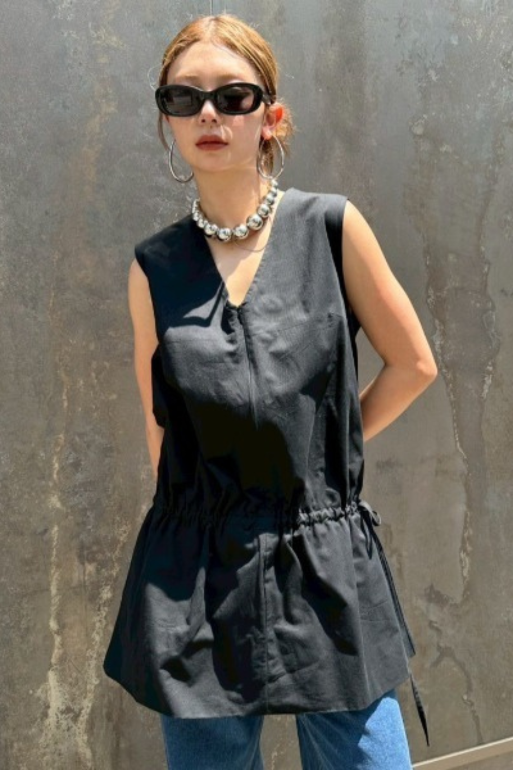 2WAY peplum sleeveless top