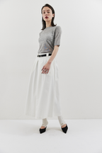 Tuck flare midi skirt
