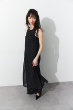 Sheer dot layered all-in-one