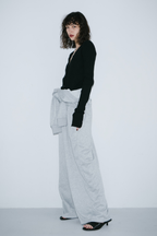 V-neck sweatshirt jumpsuit