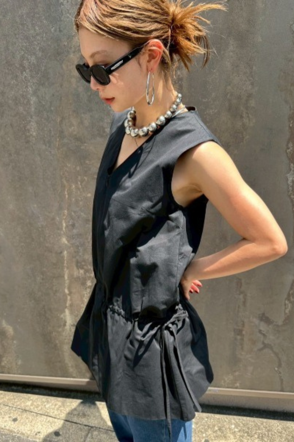 2WAY peplum sleeveless top