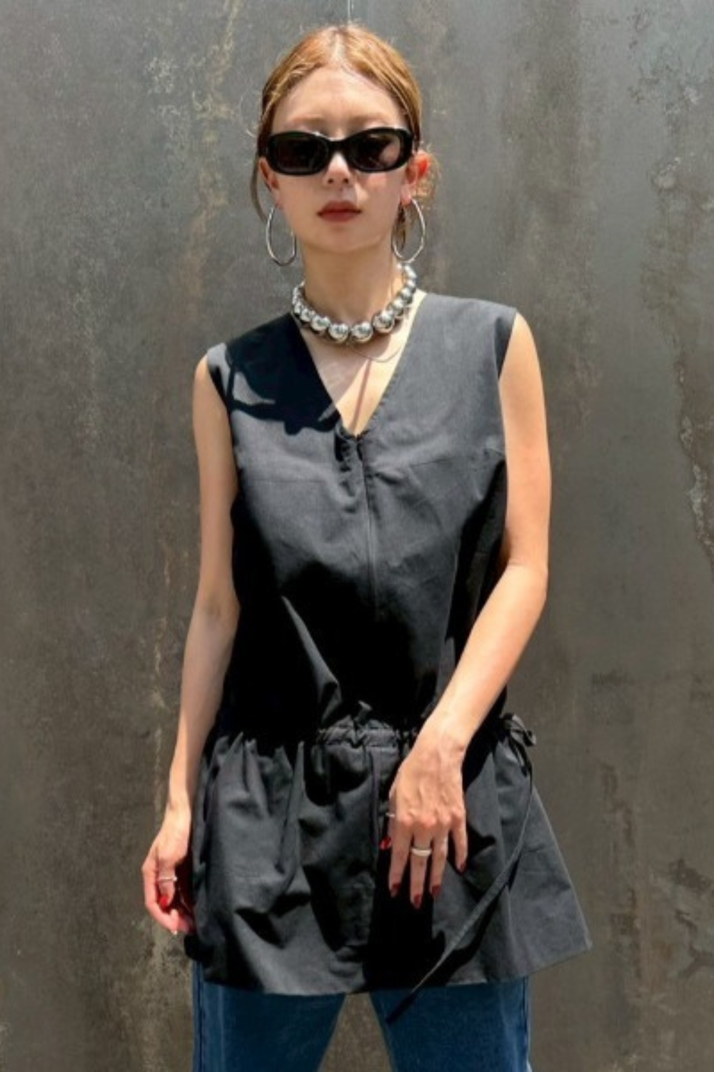 2WAY peplum sleeveless top