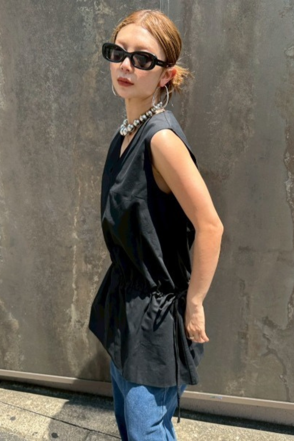 2WAY peplum sleeveless top