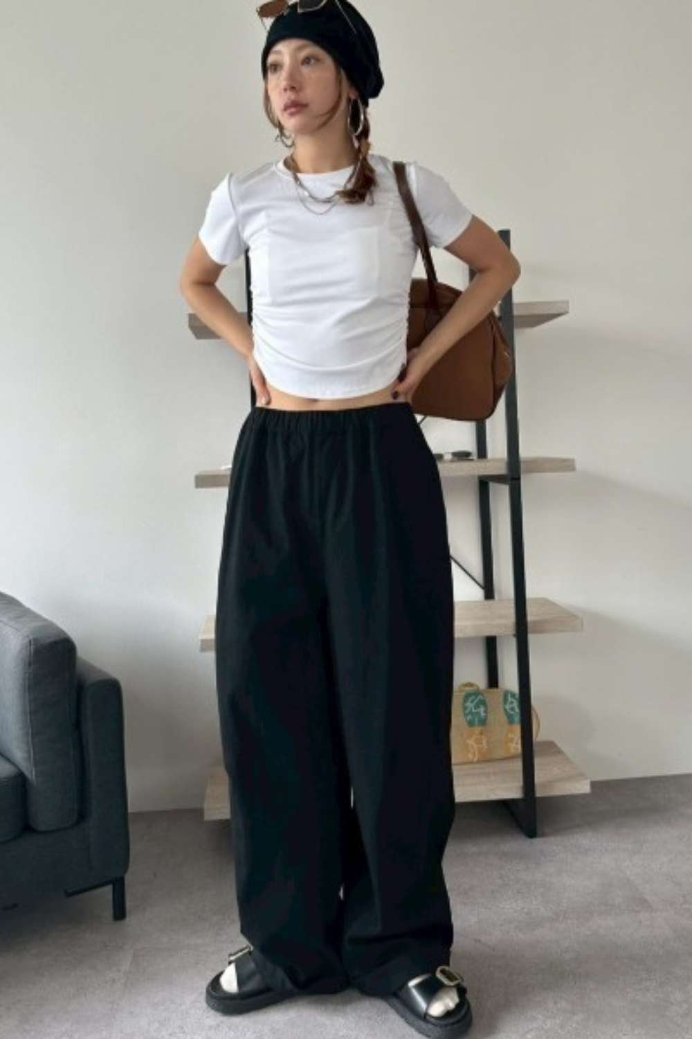 Side gather compact T-shirt