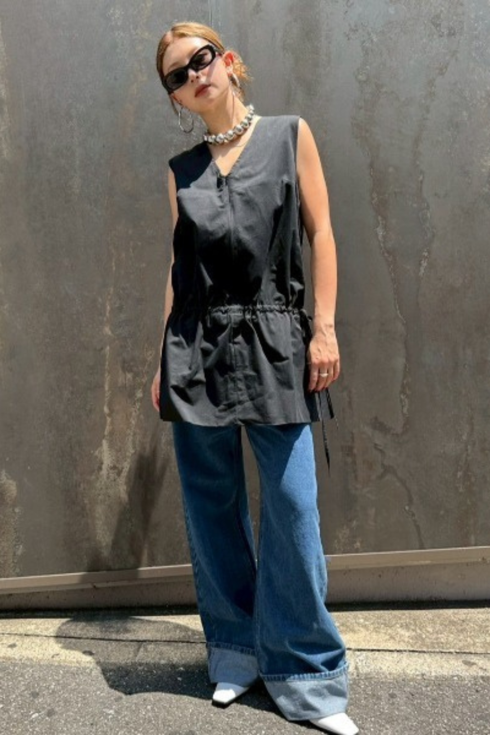 2WAY peplum sleeveless top