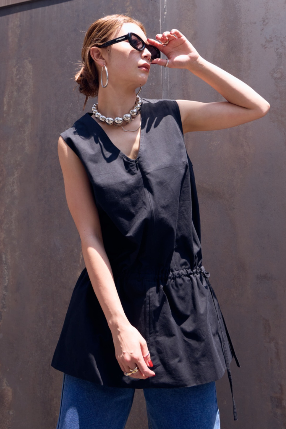 2WAY peplum sleeveless top