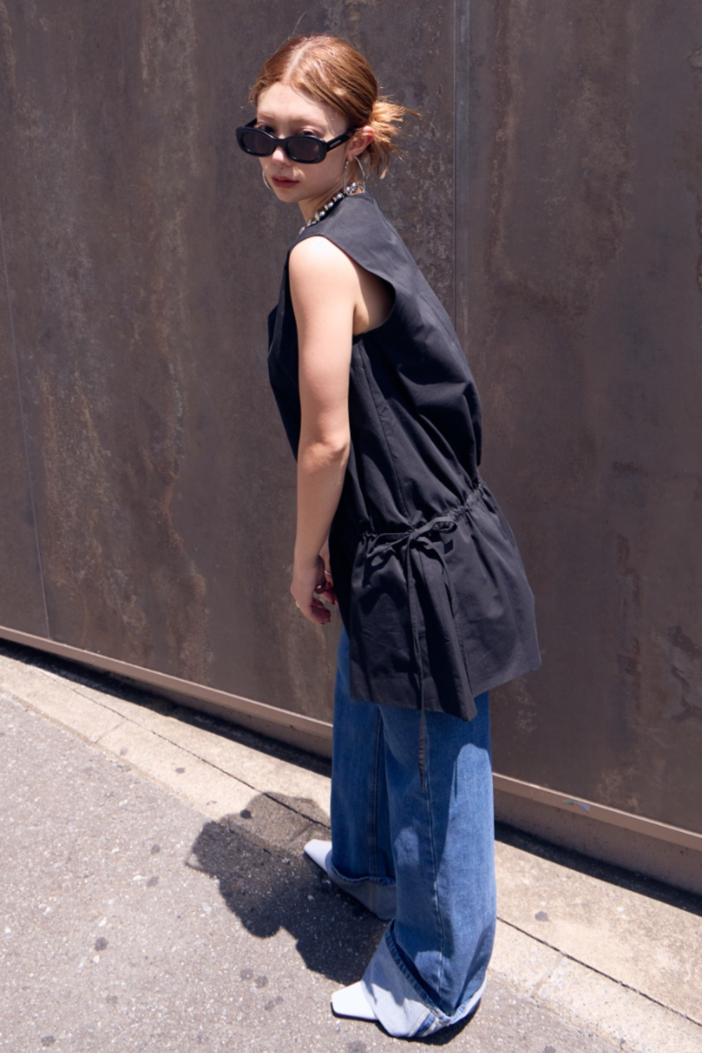 2WAY peplum sleeveless top